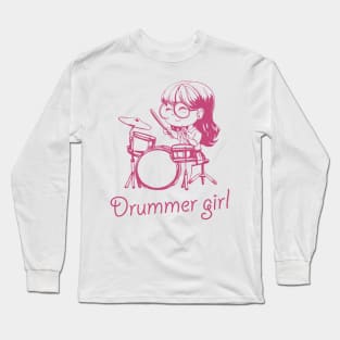 Drummer girl Long Sleeve T-Shirt